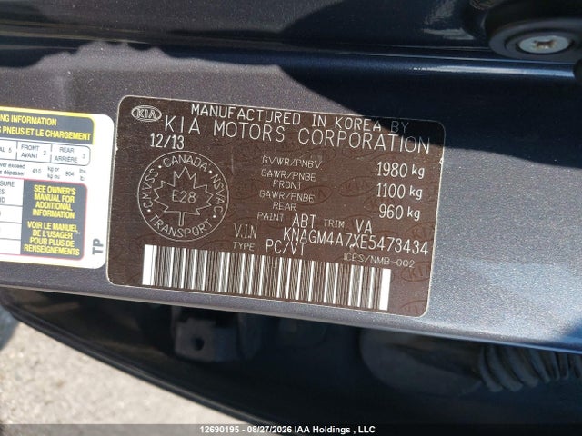 Продажа на аукционе авто 2014 Kia Optima Lx, vin: KNAGM4A7XE5473434, номер лота: 12690195