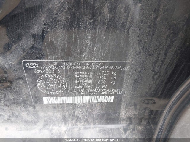 Aukcja sprzedaży 2013 Hyundai Elantra Gls, vin: 5NPDH4AEXDH285617, numer aukcji: 12655333