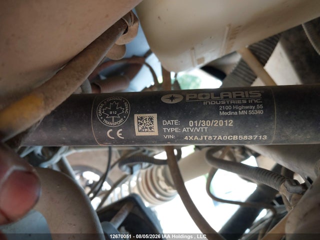 12670051 :رقم المزاد ، 4XAJT87A0CB583713 vin ، 2012 Polaris Ranger Rzr 900xp مزاد بيع