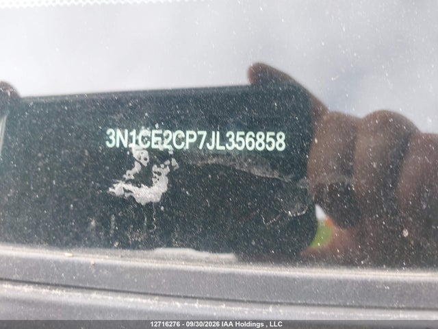 12716276 :رقم المزاد ، 3N1CE2CP7JL356858 vin ، 2018 Nissan Versa Note 1.6 S/1.6 Sr/1.6 Sv مزاد بيع