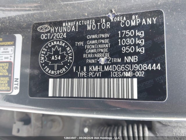2025 Hyundai Elantra Preferred მანქანა იყიდება აუქციონზე, vin: KMHLM4DG6SU908444, აუქციონის ნომერი: 12603507