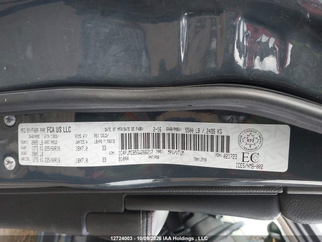 12724003 :رقم المزاد ، 1C4PJMCB5GW266217 vin ، 2016 Jeep Cherokee Latitude مزاد بيع