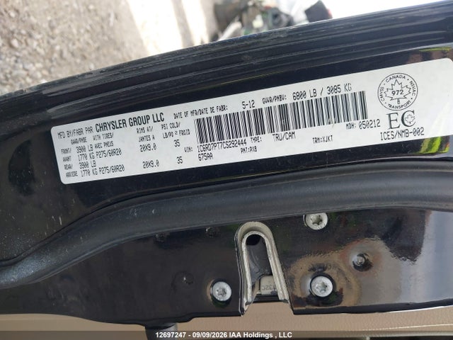 12697247 :رقم المزاد ، 1C6RD7PT7CS292444 vin ، 2012 Ram 1500 Laramie Longhorn مزاد بيع