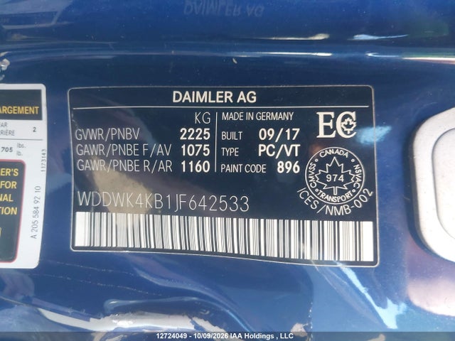 WDDWK4KB1JF642533 Mercedes-Benz C 300 4matic