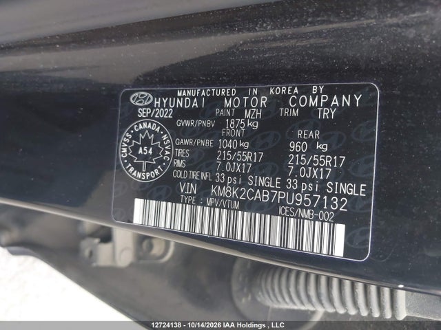 KM8K2CAB7PU957132 Hyundai Kona Preferred Awd