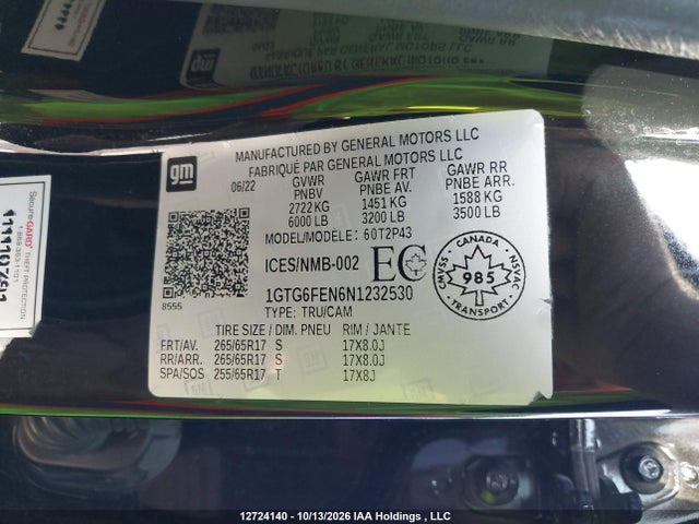 1GTG6FEN6N1232530 GMC Canyon At4 W/leather