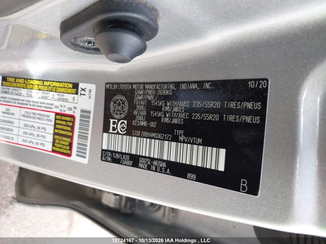 2021 Toyota Highlander Platinum მანქანა იყიდება აუქციონზე, vin: 5TDFZRBH4MS062172, აუქციონის ნომერი: 12724167