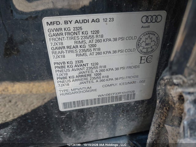 Audi Q3 Premium S Line 45 2024 WA1DECF33R1082328 Image 9