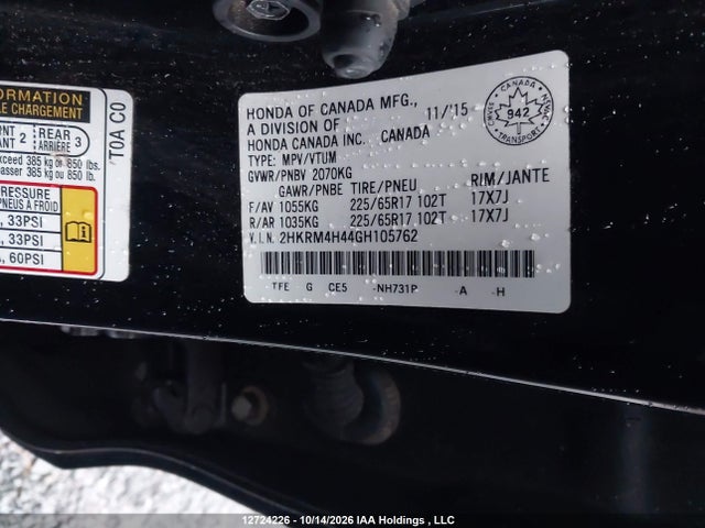 Honda CR-V SE 2016 2HKRM4H44GH105762 Image 9
