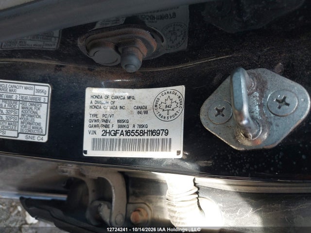 Продаж на аукціоні авто 2008 Honda Civic Lx, vin: 2HGFA16558H116979, номер лоту: 12724241