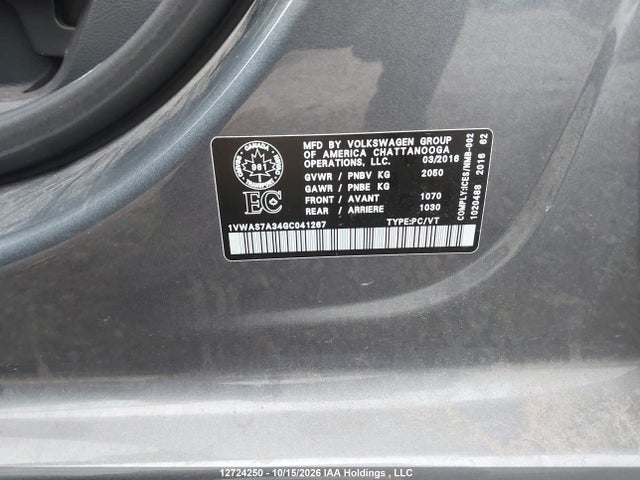 1VWAS7A34GC041267 Volkswagen Passat 1.8 Tsi Trendline/1.8 Tsi Trendline+