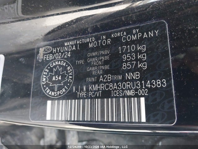 Aukcja sprzedaży 2024 Hyundai Venue Preferred, vin: KMHRC8A30RU314383, numer aukcji: 12724259