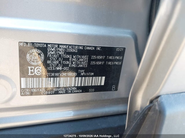 2T3R1RFV2MC188289 Toyota Rav4 Xle/xle Premium
