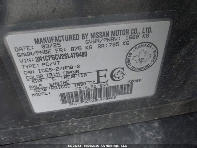 Nissan Kicks Play Sv 2025 3N1CP5CV2SL479480 Image 9
