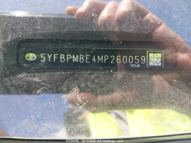 Продажа на аукционе авто 2021 Toyota Corolla, vin: 5YFBPMBE4MP260059, номер лота: 12724320