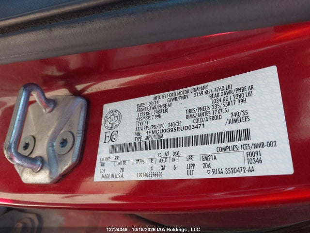 1FMCU0G95EUD03471 Ford Escape