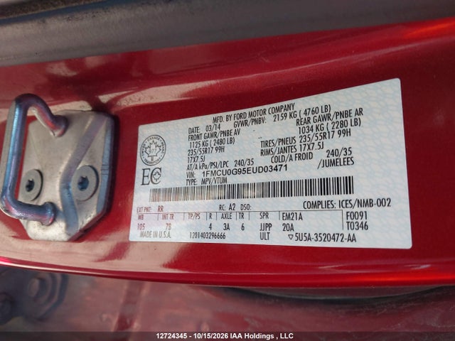 1FMCU0G95EUD03471 Ford Escape