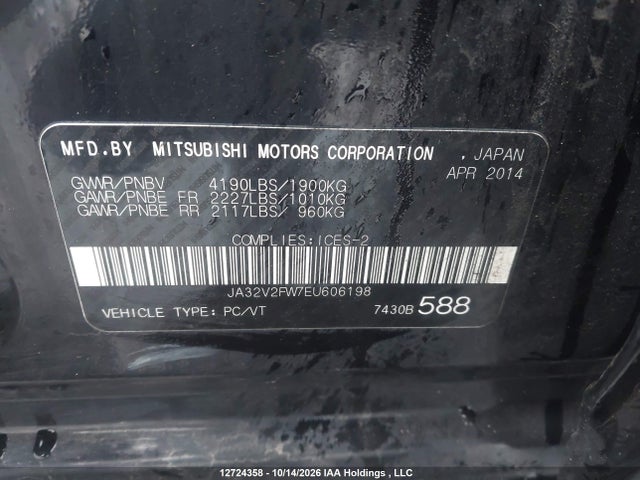 JA32V2FW7EU606198 Mitsubishi Lancer Se