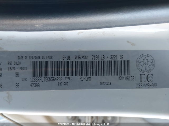 RAM 1500 Rebel 2019 1C6SRFLT5KN564232 Image 9