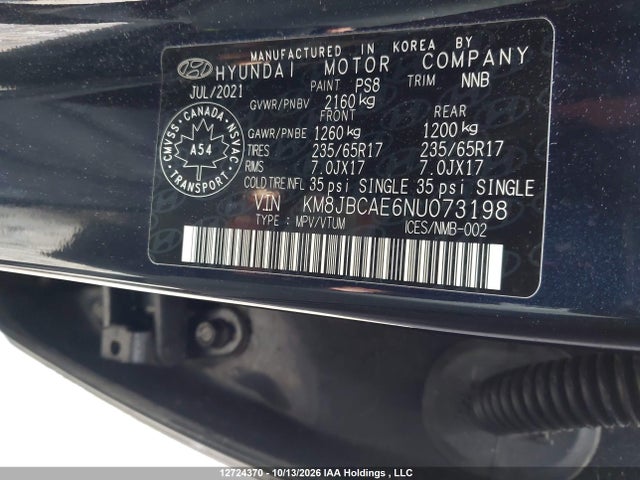 Hyundai Tucson Preferred Awd 2022 KM8JBCAE6NU073198 Image 9