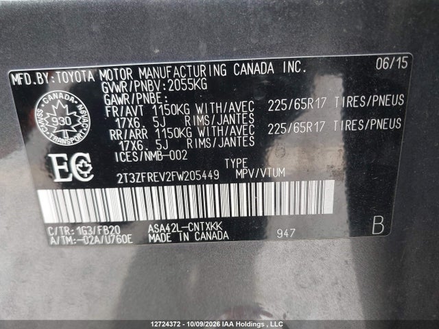 Toyota RAV4 LE 2015 2T3ZFREV2FW205449 Image 18