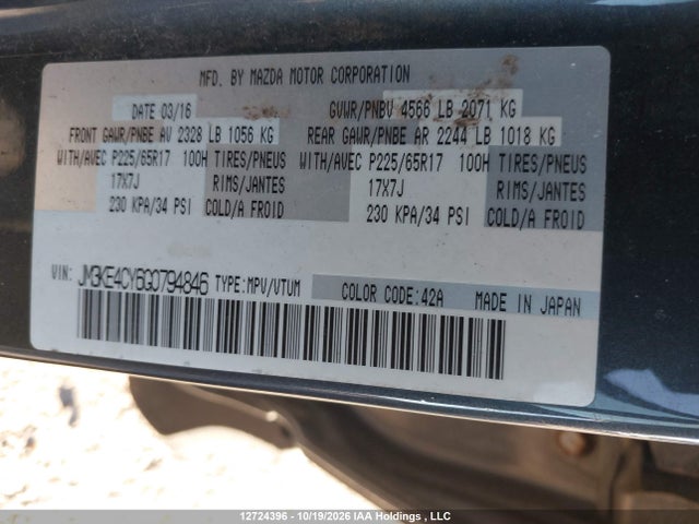JM3KE4CY6G0794846 Mazda Cx-5 Gs