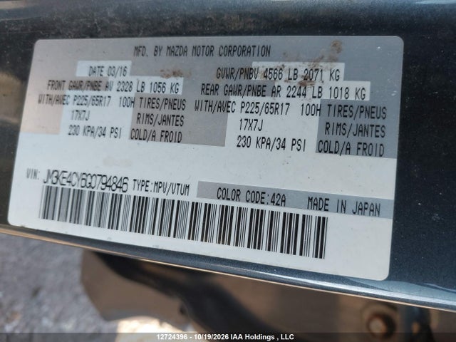 JM3KE4CY6G0794846 Mazda Cx-5 Gs