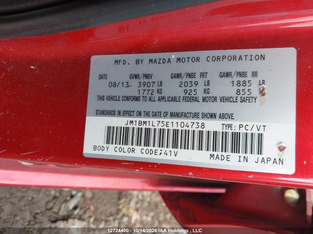 Mazda Mazda3 Gs-sky 2014 JM1BM1L75E1104738 Image 9