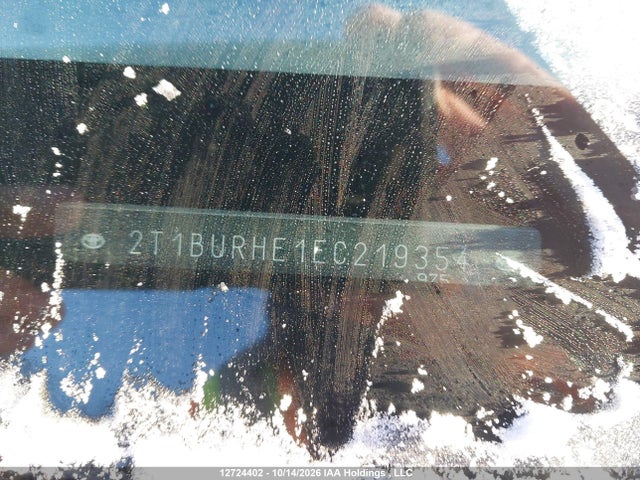 2T1BURHE1EC219354 Toyota Corolla L/le/le Pls/prm/s/s Pls