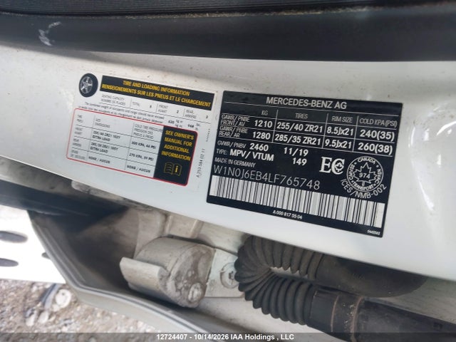 12724407 :رقم المزاد ، W1N0J6EB4LF765748 vin ، 2020 Mercedes-benz Glc Coupe 43 4matic Amg مزاد بيع