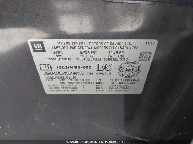 2GKALREK2E6188632 GMC Terrain Sle