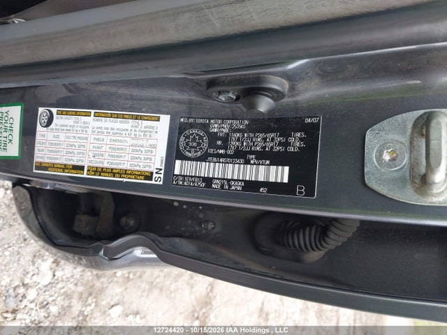 Продаж на аукціоні авто 2007 Toyota 4runner Sr5/sport, vin: JTEBU14R070123430, номер лоту: 12724420