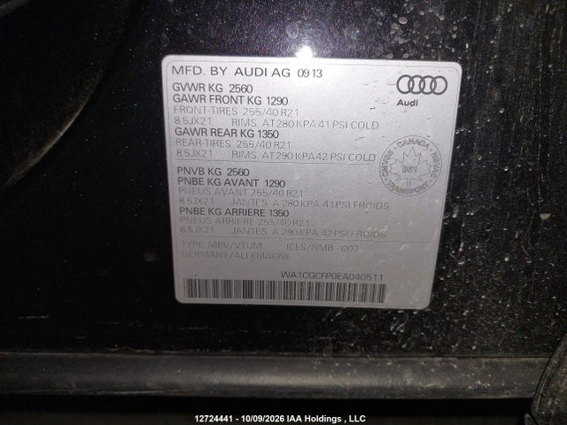 Audi Sq5 Premium Plus 2014 WA1CGCFP0EA040511 Image 9
