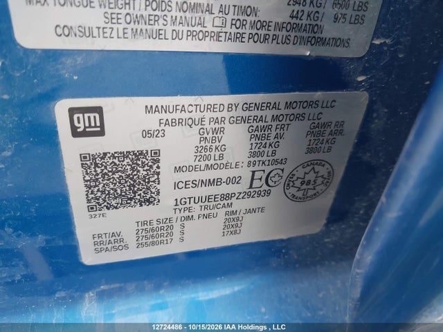 GMC SIERRA 1500 2023 1GTUUEE88PZ292939 Image 9