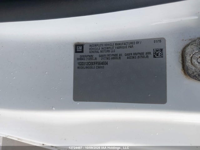 2015 Gmc Sierra C3500 Sle მანქანა იყიდება აუქციონზე, vin: 1GD312C8XFF564604, აუქციონის ნომერი: 12724487
