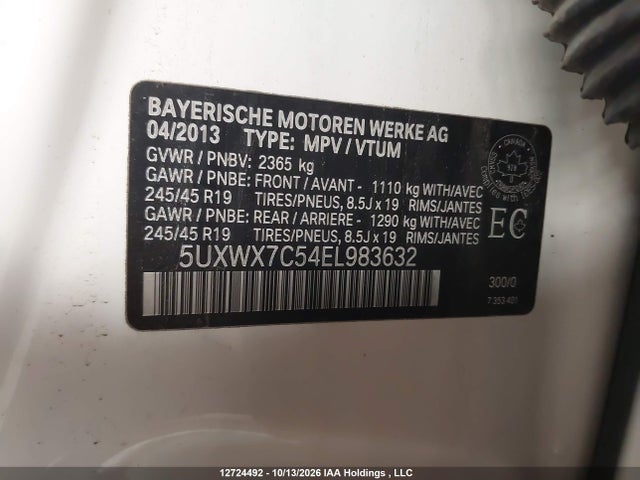 BMW X3 2014 5UXWX7C54EL983632 Image 18