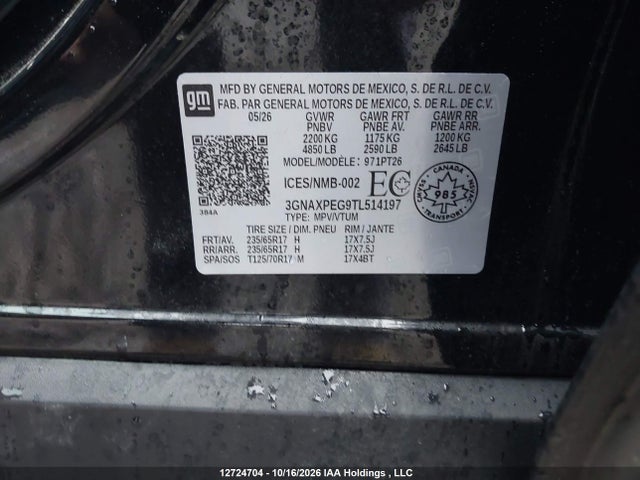 Chevrolet EQUINOX LT 2026 3GNAXPEG9TL514197 Image 9