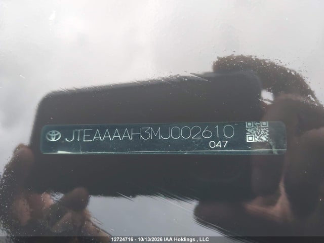 12724716 :رقم المزاد ، JTEAAAAH3MJ002610 vin ، 2021 Toyota Venza Xle مزاد بيع