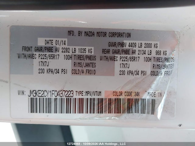 Mazda Cx-5 Gs 2015 JM3KE2CY1F0437223 Image 9