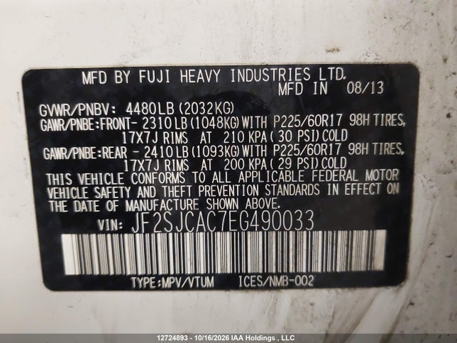 Subaru Forester 2.5i 2014 JF2SJCAC7EG490033 Image 18