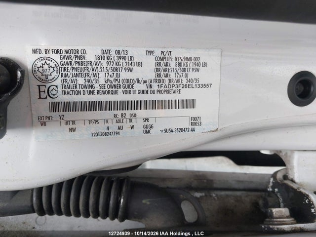 Продажа на аукционе авто 2014 Ford Focus Se, vin: 1FADP3F26EL133557, номер лота: 12724939