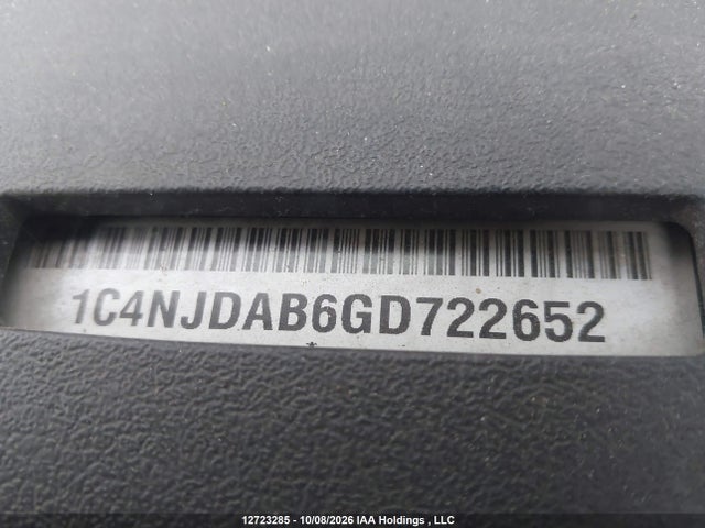 12723285 :رقم المزاد ، 1C4NJDAB6GD722652 vin ، 2016 Jeep Compass Sport/north مزاد بيع