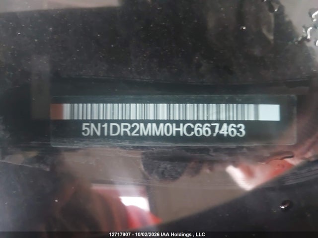 Продаж на аукціоні авто 2017 Nissan Pathfinder Platinum/s/sl/sv, vin: 5N1DR2MM0HC667463, номер лоту: 12717907