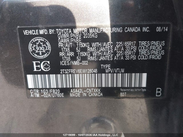 Toyota RAV4 LE 2014 2T3ZFREV6EW128048 Image 9