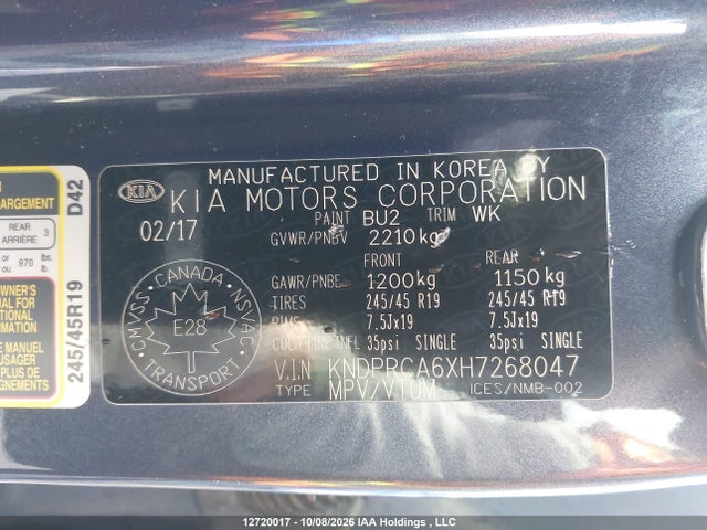 Продажа на аукционе авто 2017 Kia Sportage Sx Turbo, vin: KNDPRCA6XH7268047, номер лота: 12720017