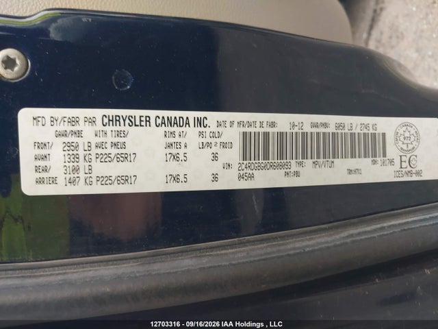 Продаж на аукціоні авто 2013 Dodge Grand Caravan Se/sxt, vin: 2C4RDGBG0DR608093, номер лоту: 12703316