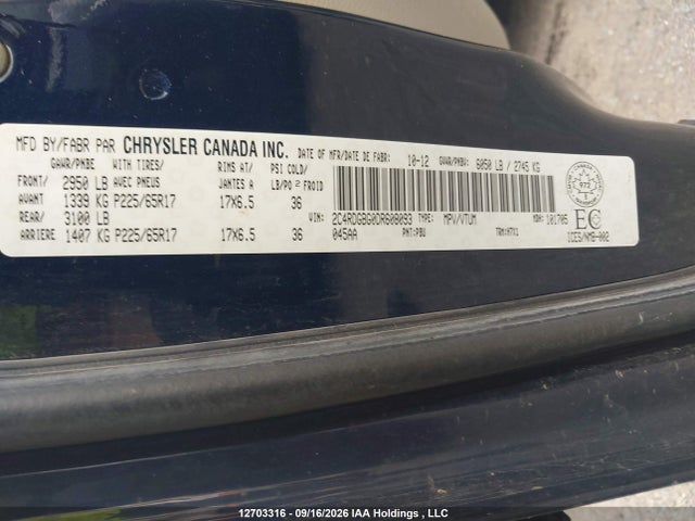 Продаж на аукціоні авто 2013 Dodge Grand Caravan Se/sxt, vin: 2C4RDGBG0DR608093, номер лоту: 12703316