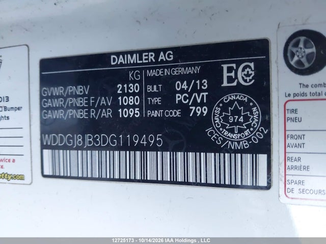 Продаж на аукціоні авто 2013 Mercedes-benz C 350 4matic, vin: WDDGJ8JB3DG119495, номер лоту: 12725173