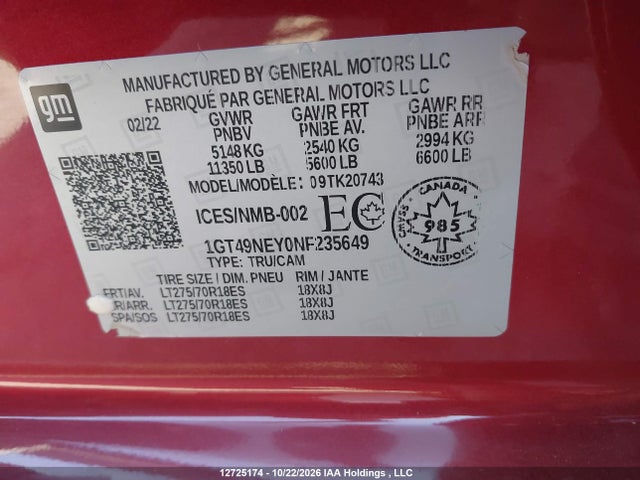 GMC Sierra K2500 Slt 2022 1GT49NEY0NF235649 Image 9