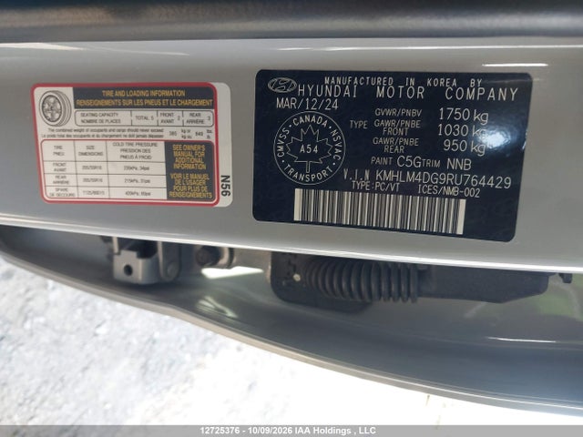 KMHLM4DG9RU764429 Hyundai ELANTRA SEL